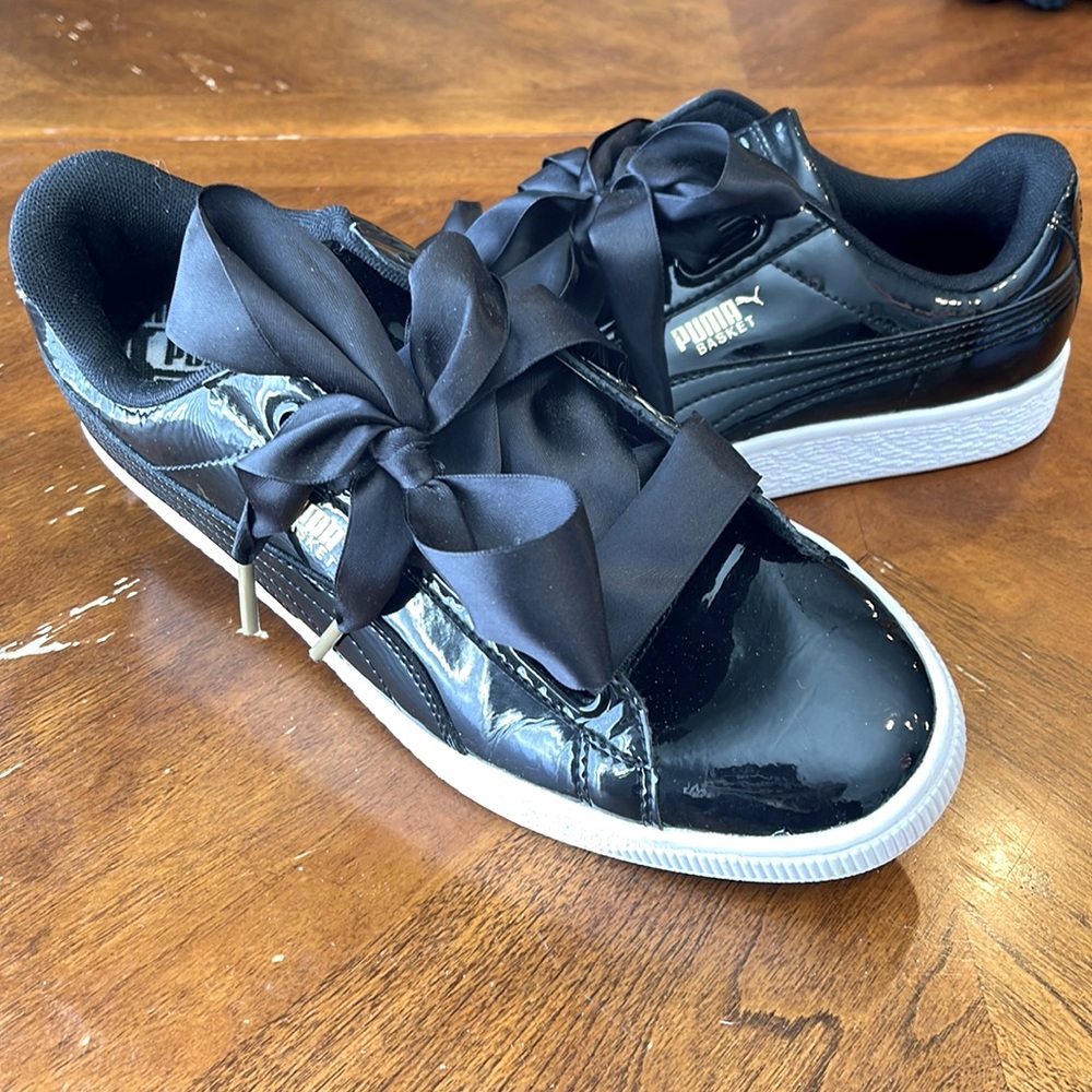 Puma Basket Heart Patent Black Sneakers